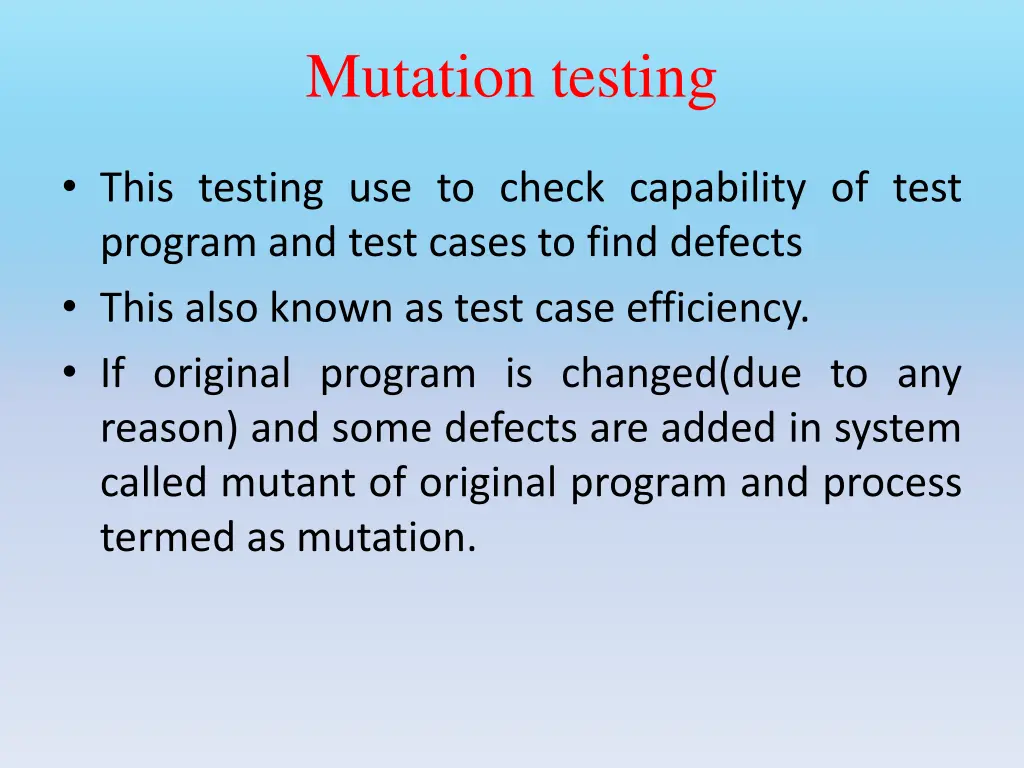 mutation testing