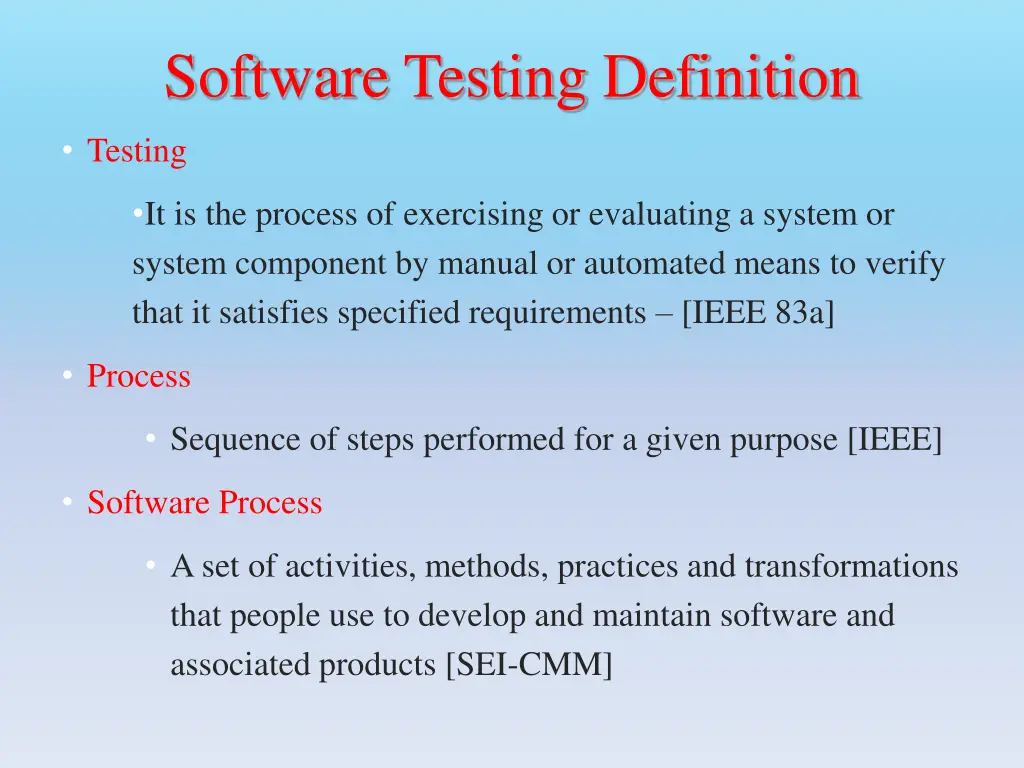software testing definition