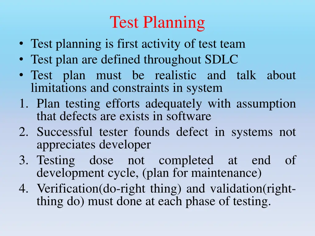 test planning