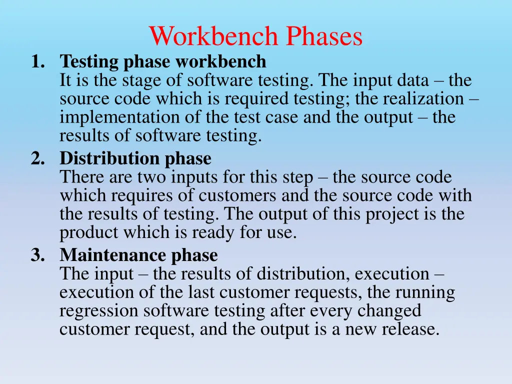 workbench phases 1