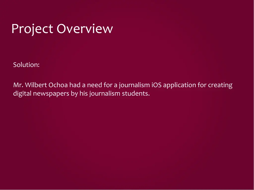 project overview