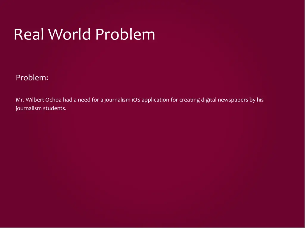 real world problem