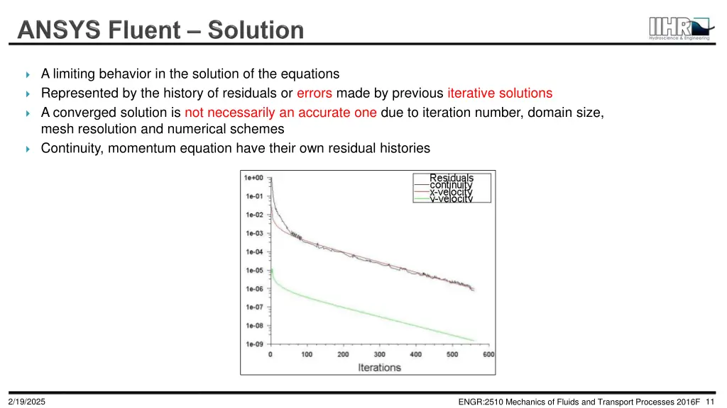 a limiting behavior in the solution