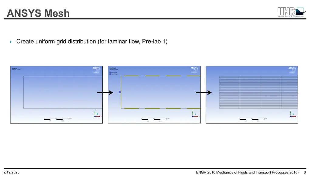 create uniform grid distribution for laminar flow