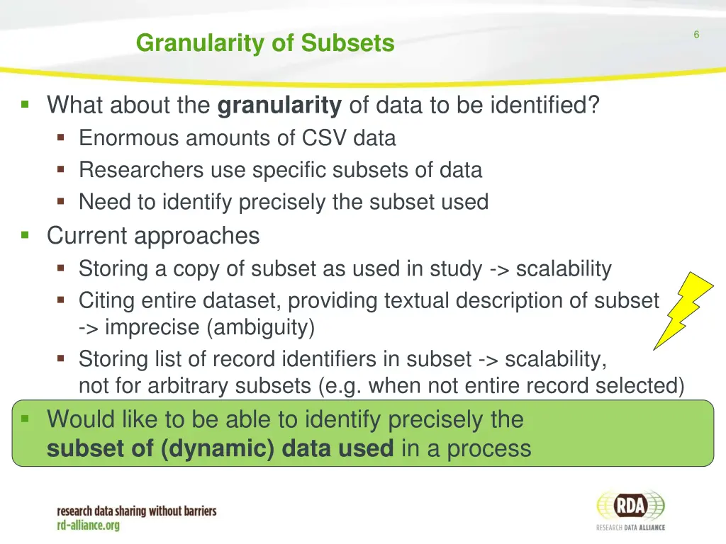 granularity of subsets