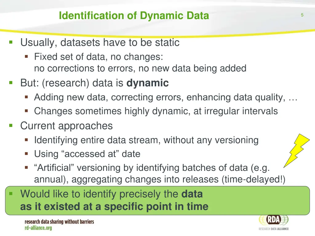 identification of dynamic data