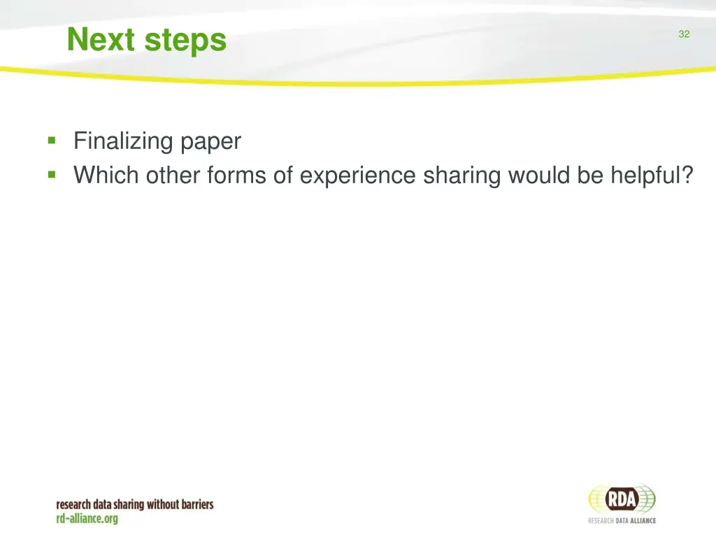 next steps