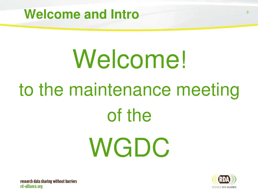 welcome and intro