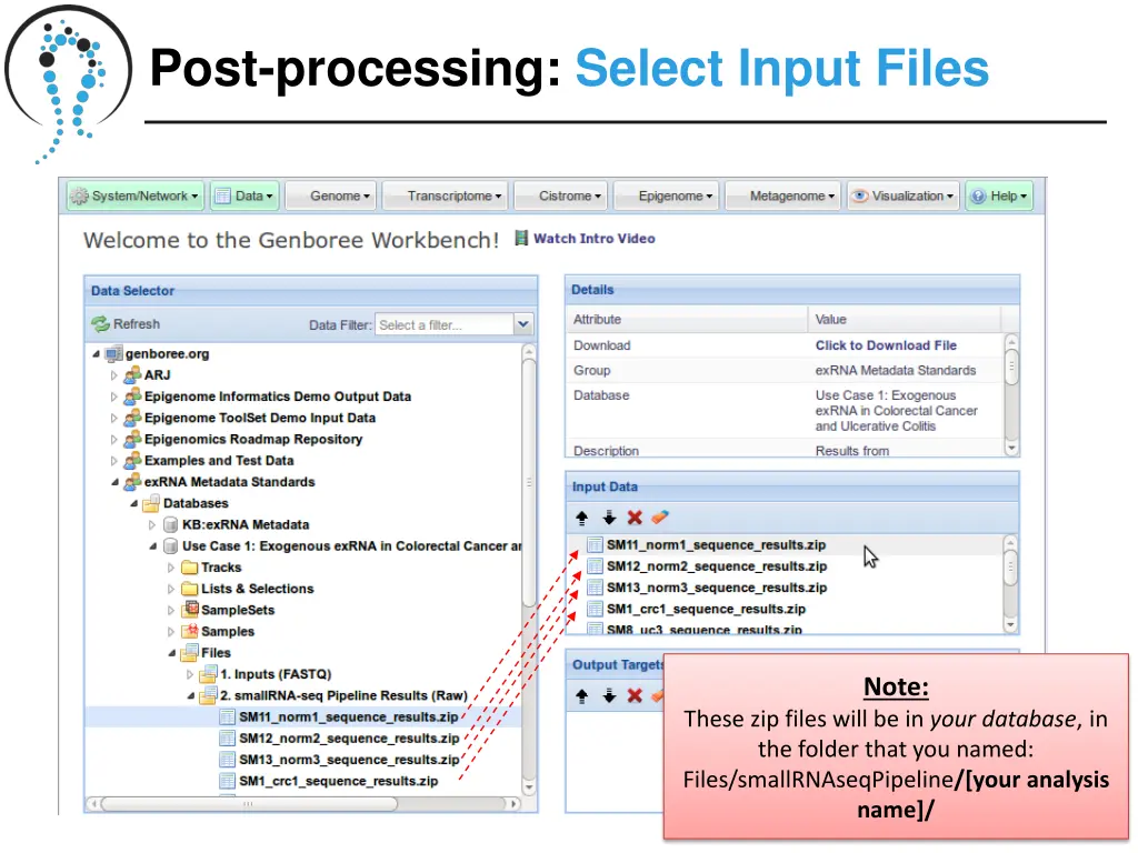 post processing select input files