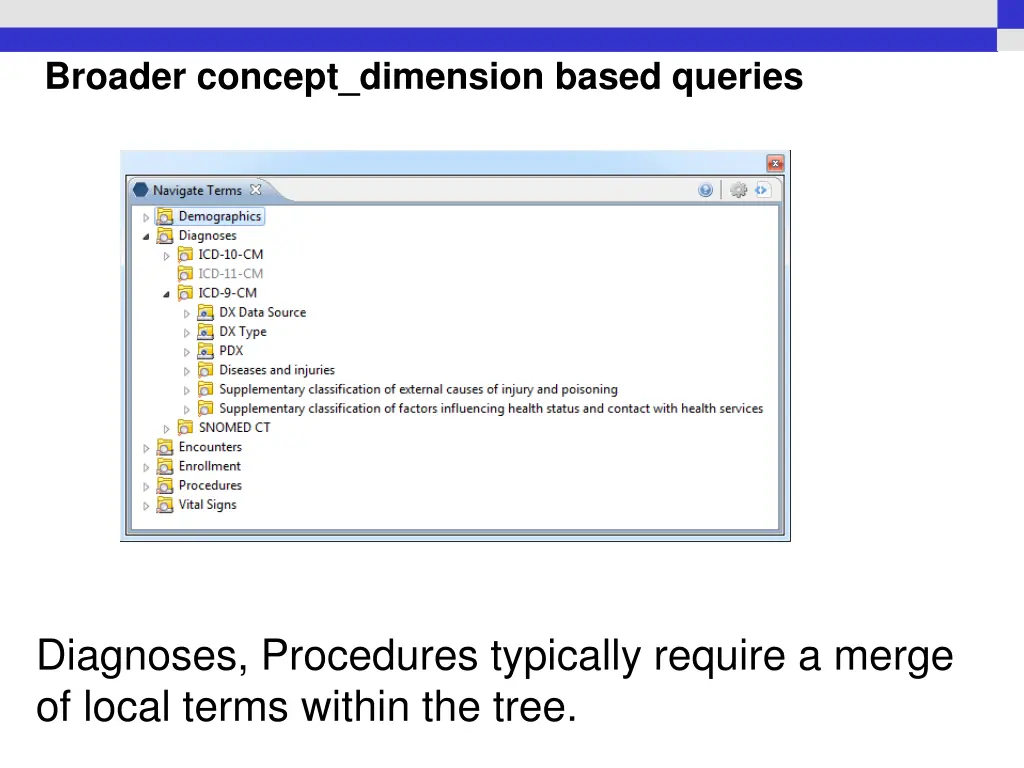 broader concept dimension based queries