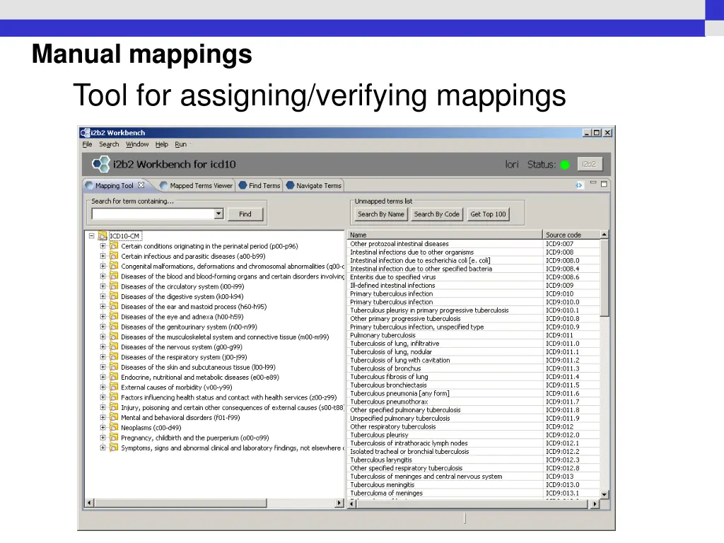 manual mappings tool for assigning verifying