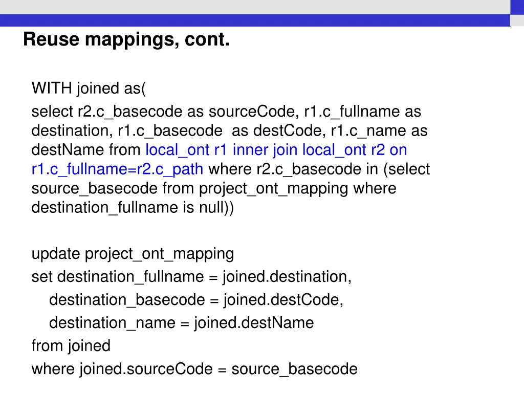 reuse mappings cont