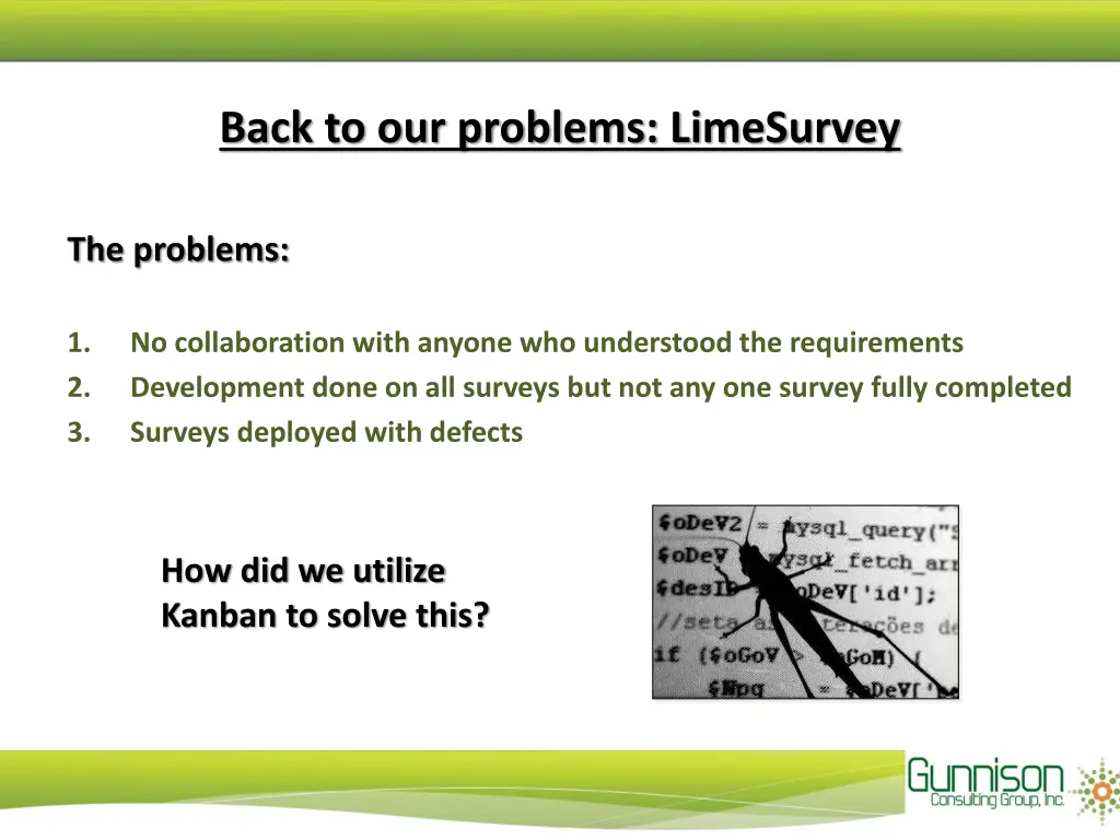 back to our problems limesurvey