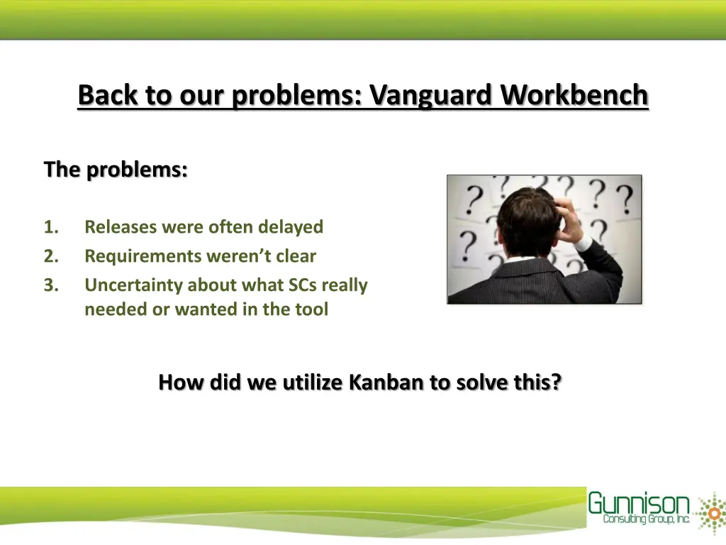 back to our problems vanguard workbench