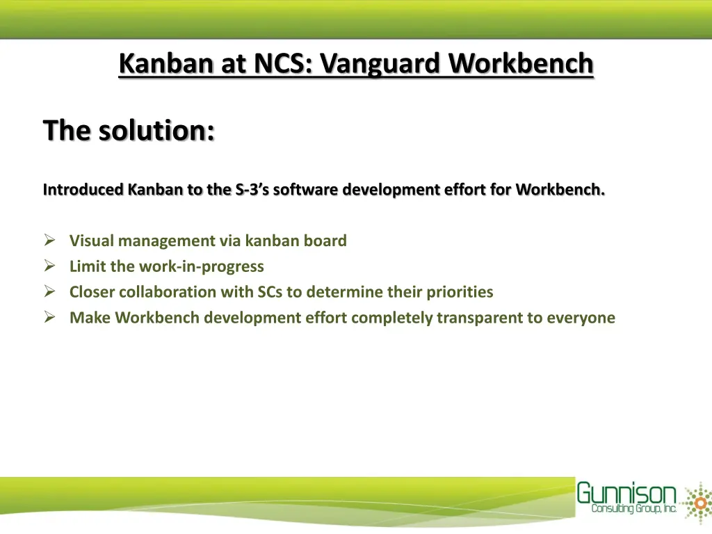 kanban at ncs vanguard workbench 1