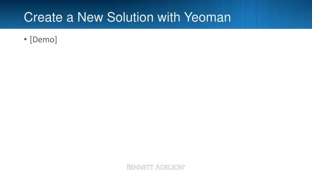 create a new solution with yeoman