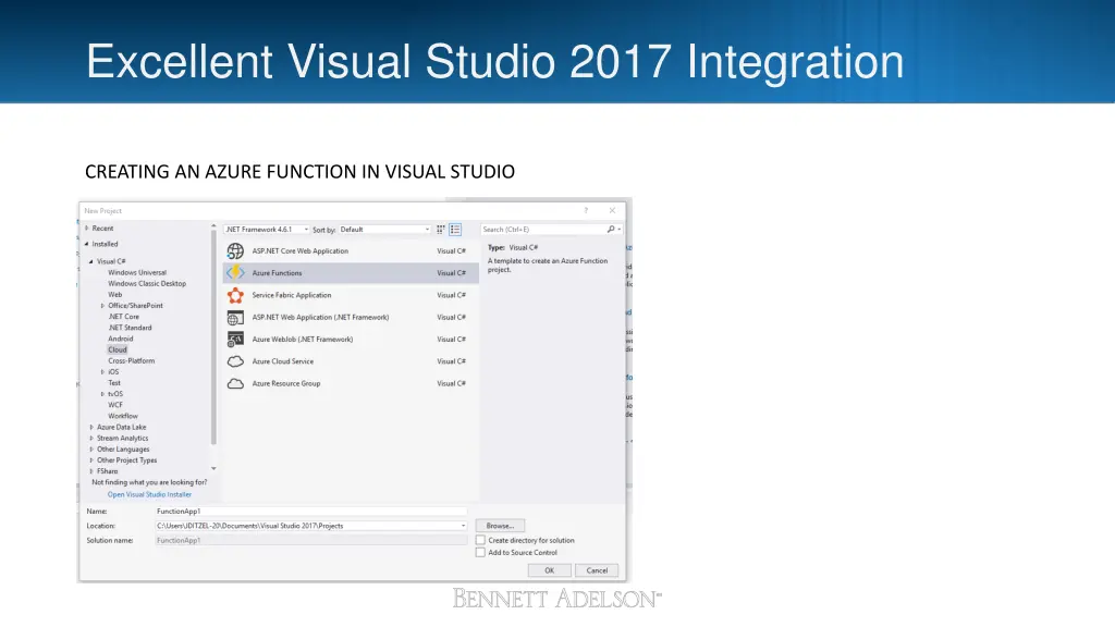 excellent visual studio 2017 integration