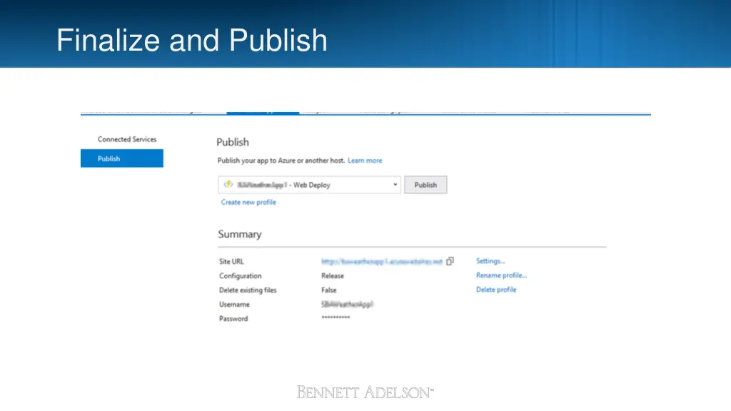 finalize and publish