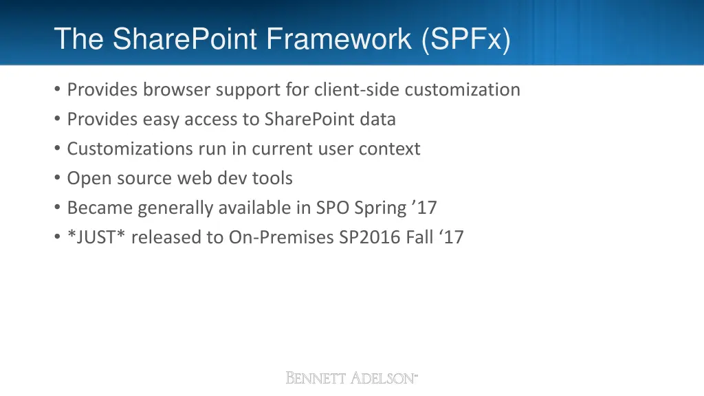 the sharepoint framework spfx