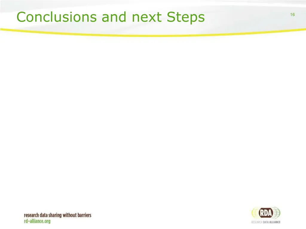 conclusions and next steps
