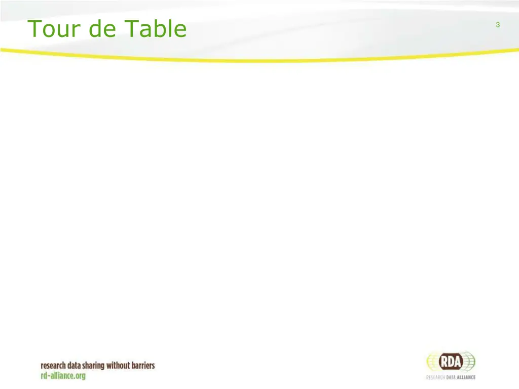 tour de table