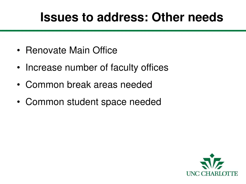 issues to address other needs