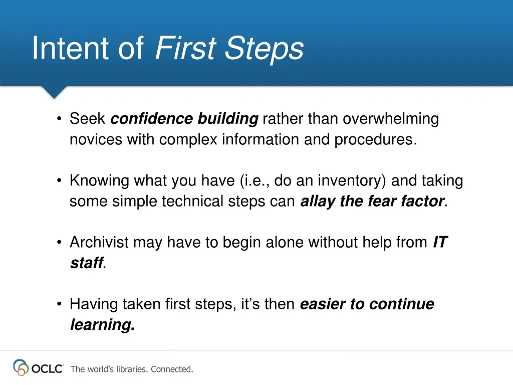 intent of first steps