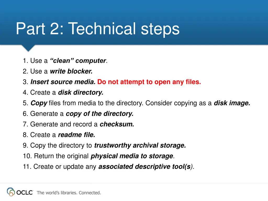 part 2 technical steps