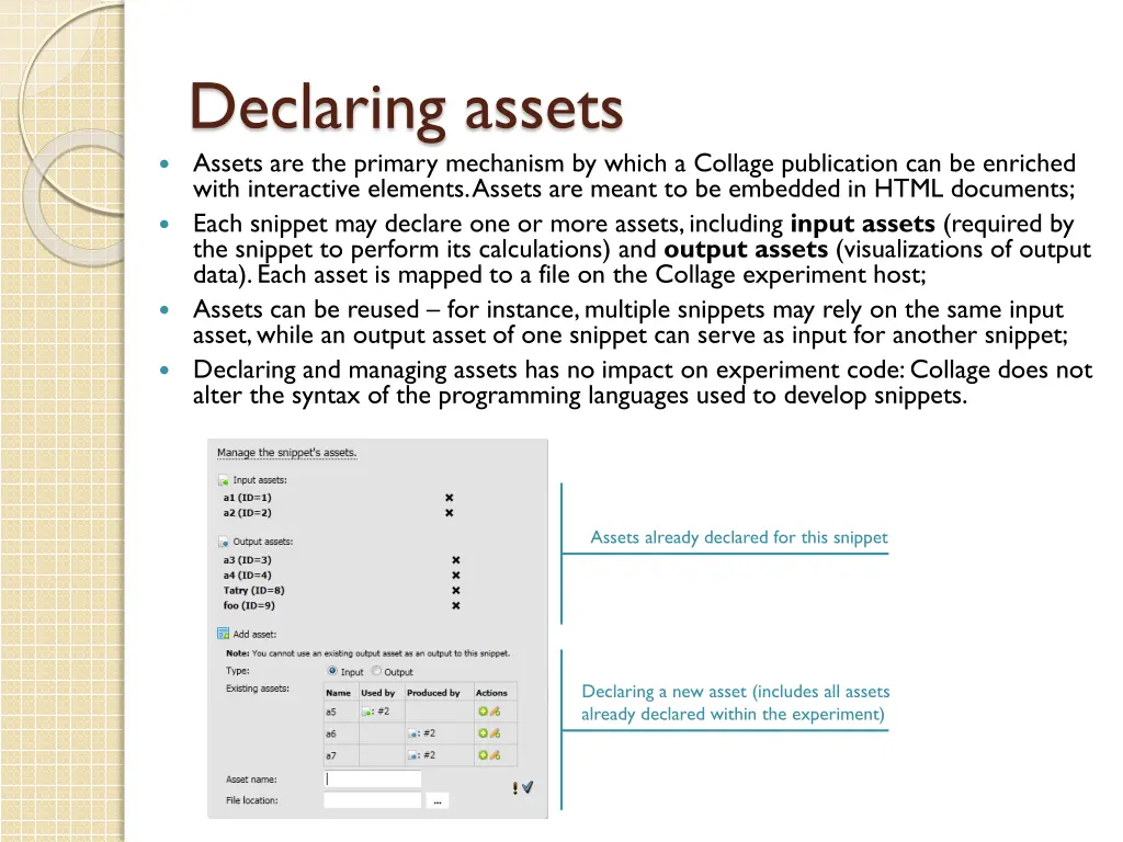 declaring assets assets are the primary mechanism