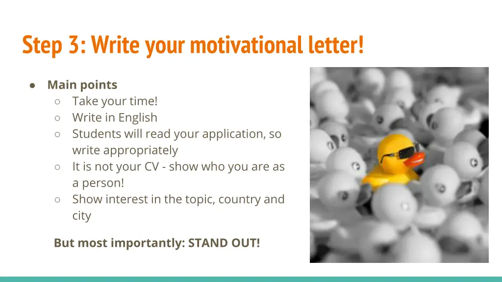 step 3 write your motivational letter