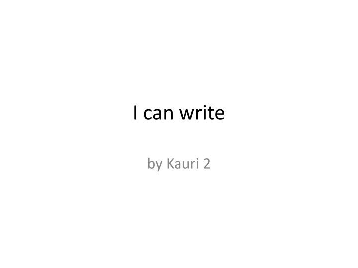 i can write