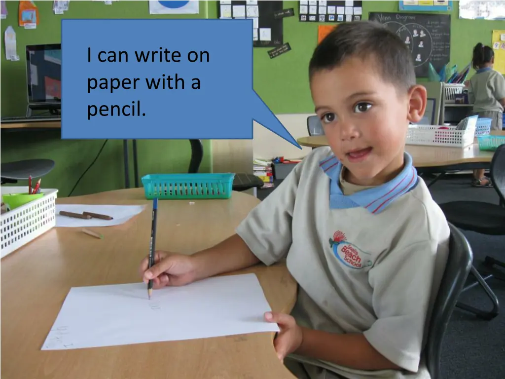 i can write on paper with a pencil