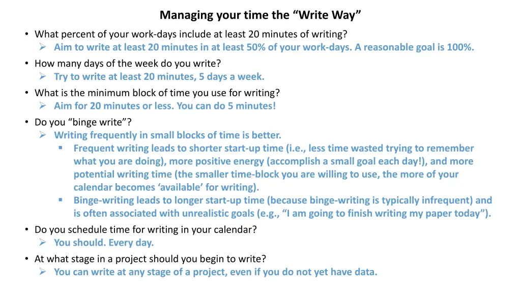 managing your time the write way