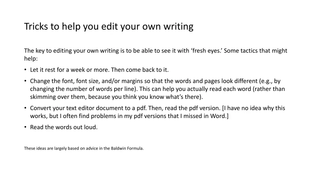 tricks to help you edit your own writing