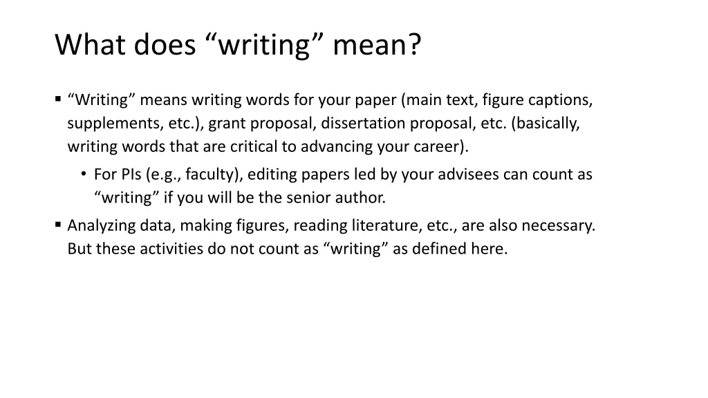 what does writing mean