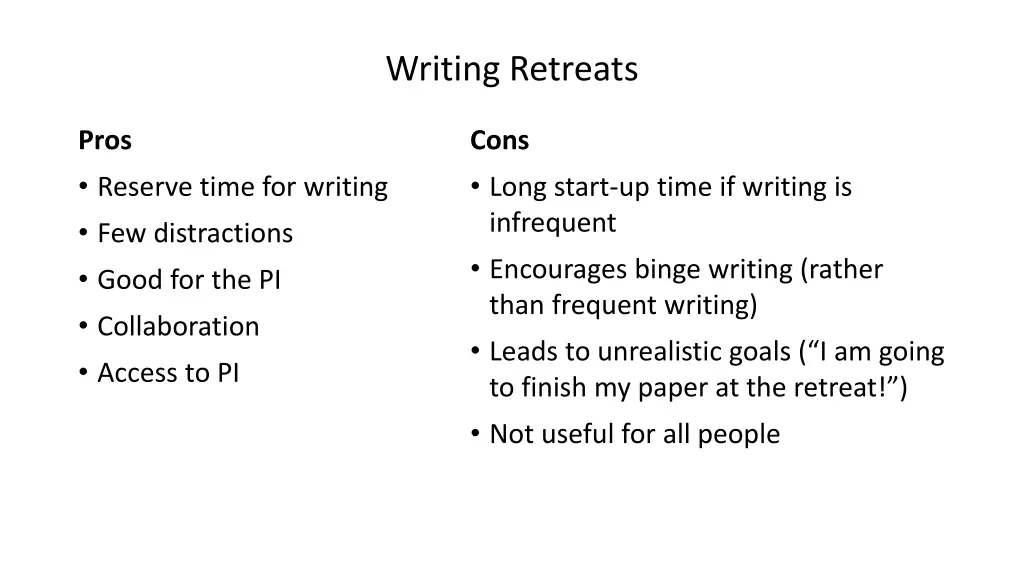 writing retreats