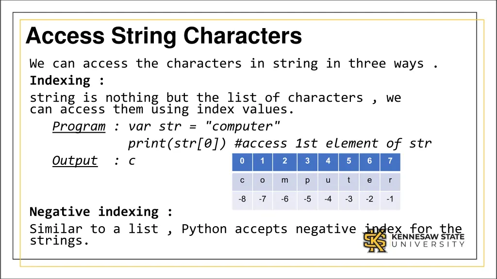 access string characters