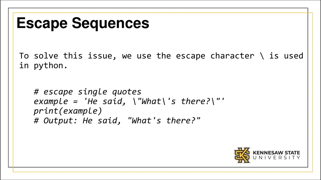 escape sequences 1
