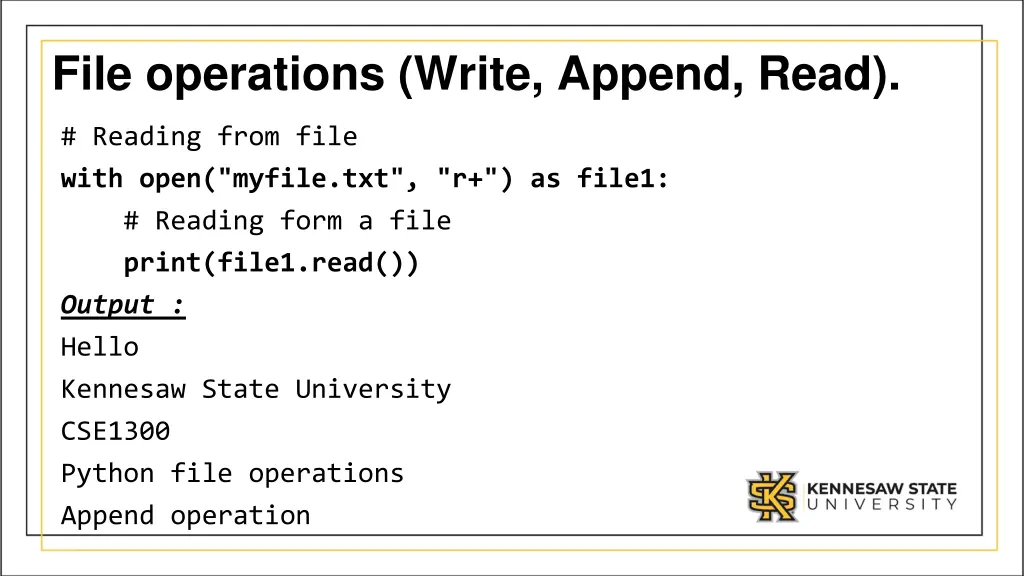 file operations write append read 1