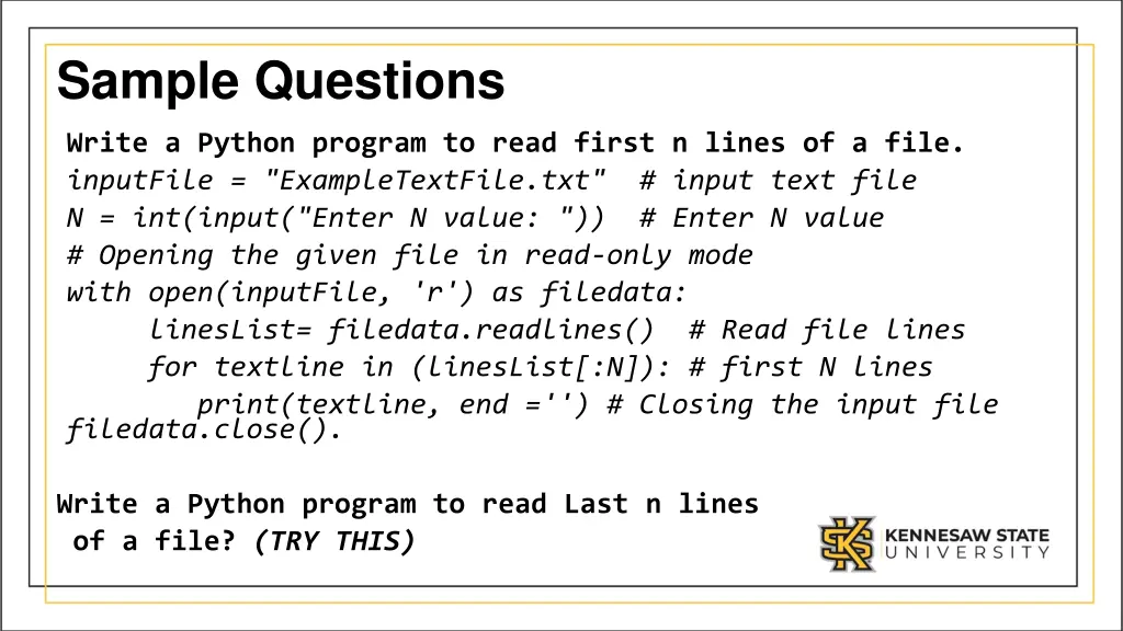 sample questions