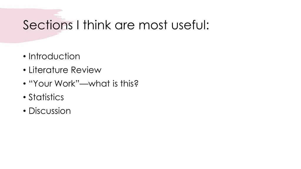 sections i think are most useful