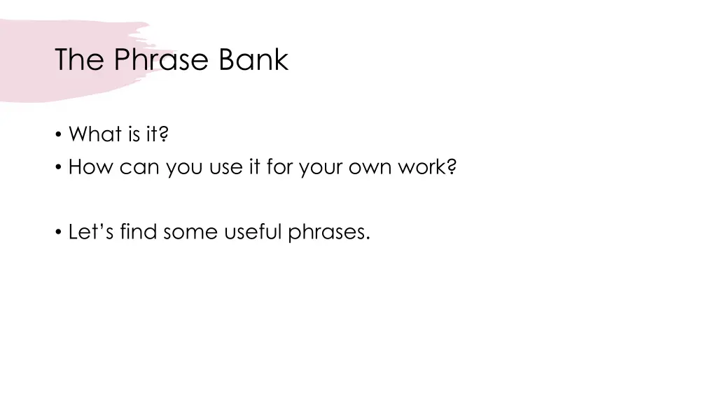 the phrase bank
