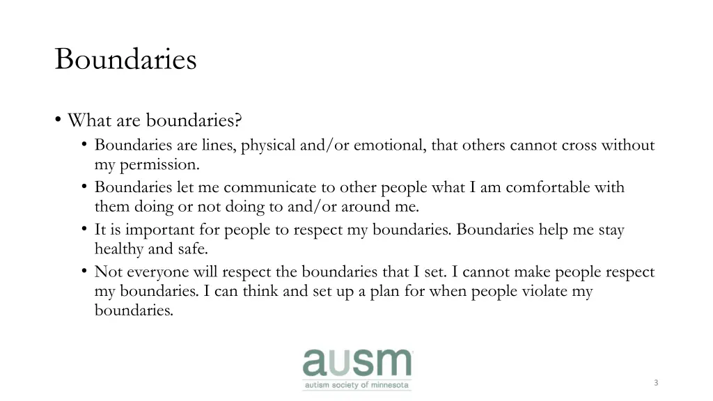 boundaries