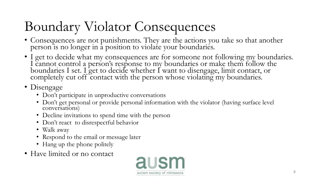 boundary violator consequences consequences