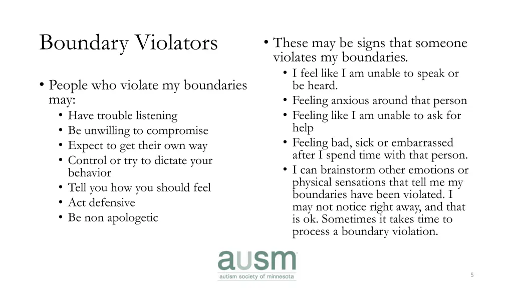 boundary violators