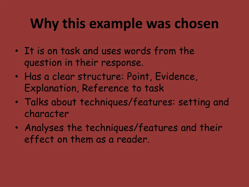 why this example was chosen