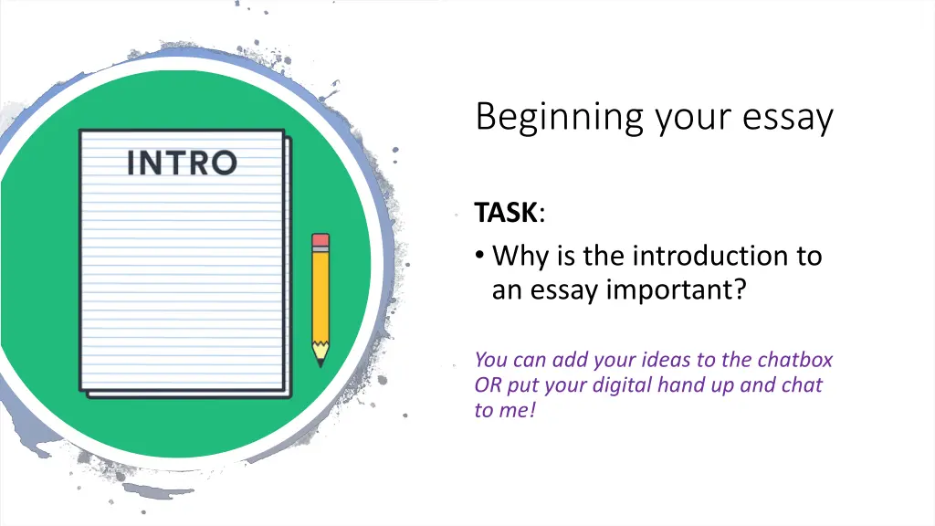 beginning your essay