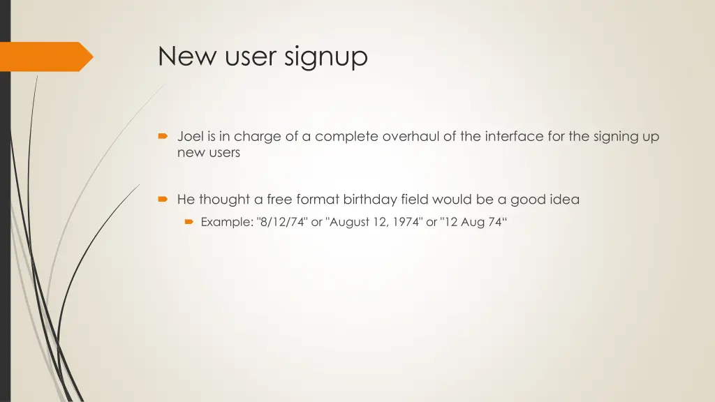 new user signup
