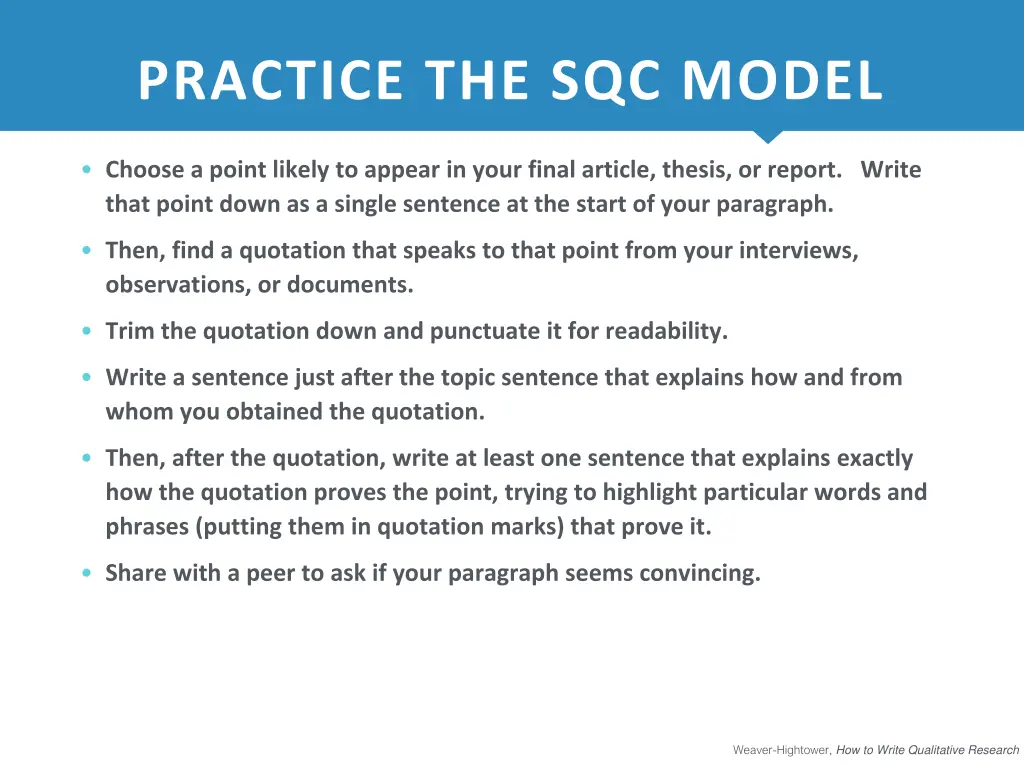 practice the sqc model
