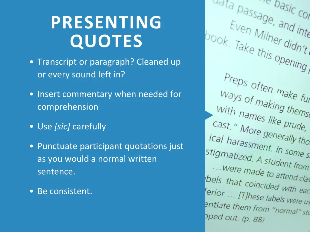 presenting quotes